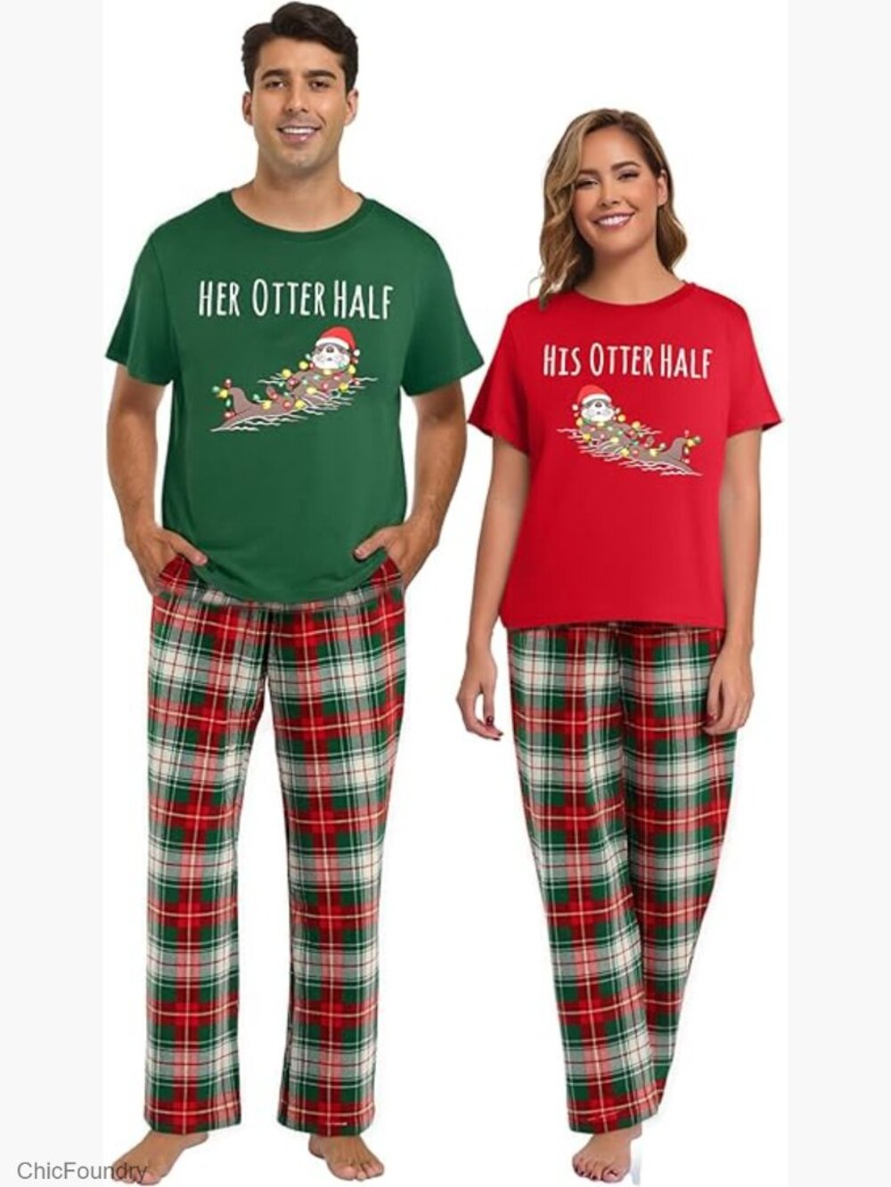 Christmas Couples Pajamas Funny Santa Graphic Shirt Family Matching Outfits